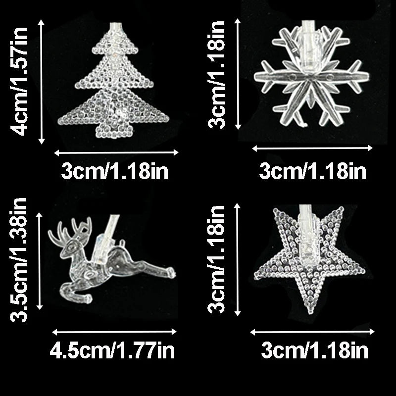 Guirnalda de luces navideñas de 1 a 10 metros con forma de copos de nieve, estrellas y lunas, ideal para fiestas navideñas, decoración del árbol, jardín y hogar.