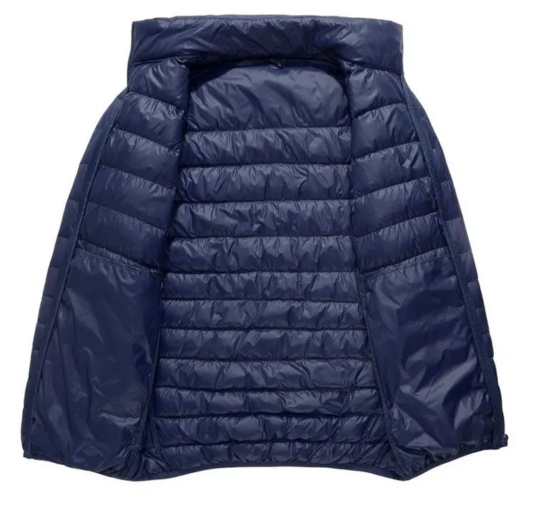 2024 Fall And Winter New Collar Lightweith Warm Down Jacket Royal Blue Black Gray Green Male Down-Filled Coat  Large Size Does N