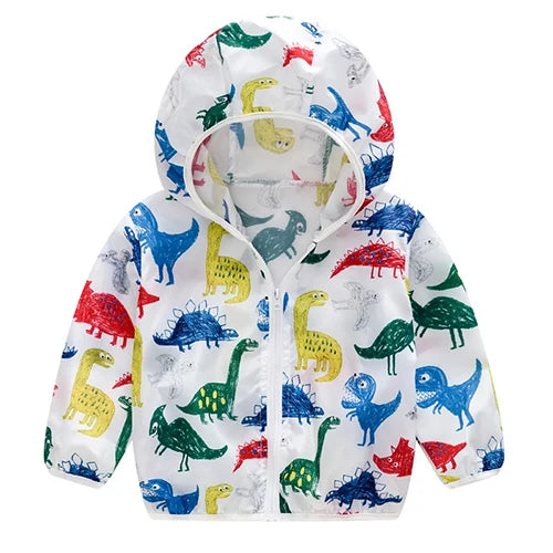 New Boys Sun Protective Jacket Thin Style Spring Summer Little Princess Coat Hooded Zipper Baby Outerwear Children's Clothing
