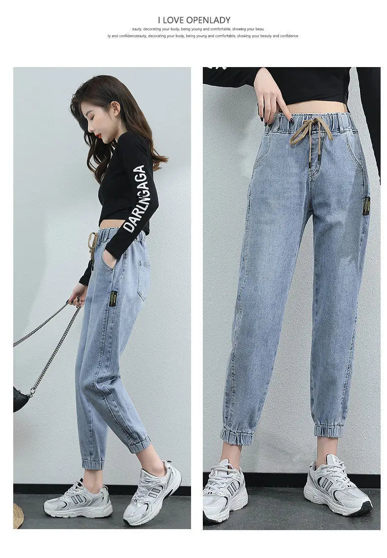 2025 Harem Pants Vintage High Waist Woman Jeans Ankle Length Mom Jeans Denim Pants for women clothes high waisted jeans