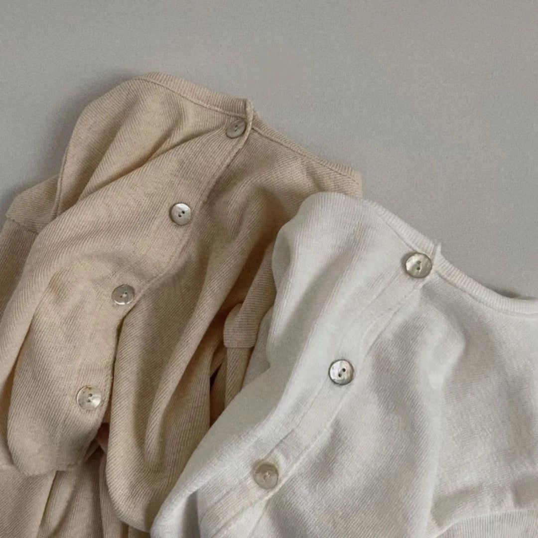 WT22063 Korean Style Baby Clothing Simple Versatile Casual Open Cardigan Summer Thin Long Sleeve Jacket Air Conditioning Suit