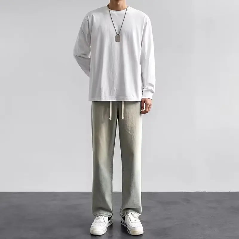 Pantalones vaqueros para adolescentes M-3XL, ajustados y holgados, informales y versátiles, de estilo deportivo, con pierna recta y de moda.