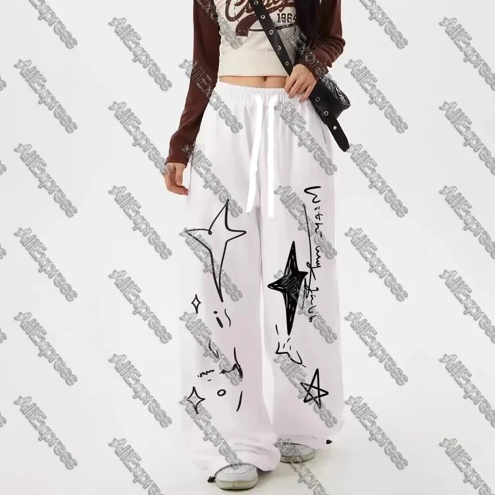 Pantalones holgados de estilo callejero para mujer, estilo hip hop, baile, jazz, informales, de pierna ancha, para modelos femeninas. Comercio electrónico transfronterizo.