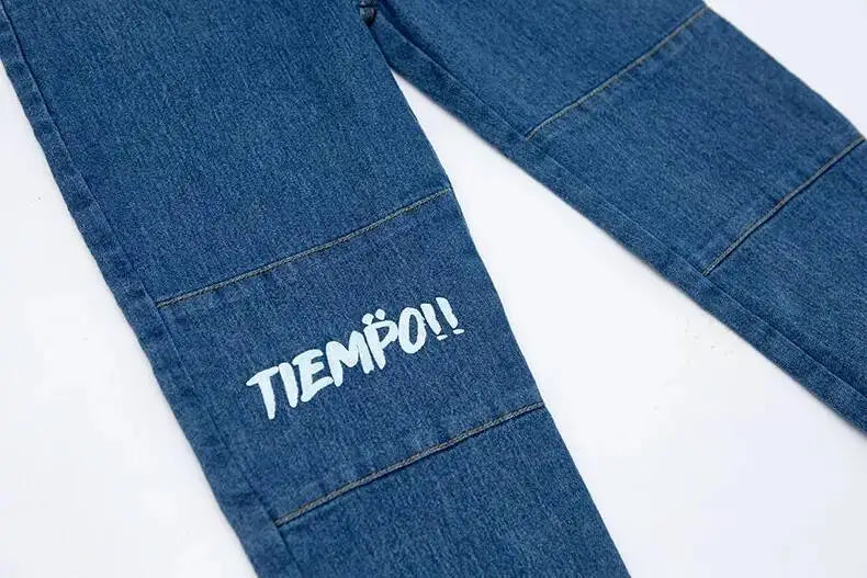 Pantalones vaqueros de primavera y otoño para niños de 4 a 6 años, de algodón con estampado y empalme elástico, pantalones vaqueros coreanos para adolescentes, ropa para niños nueva