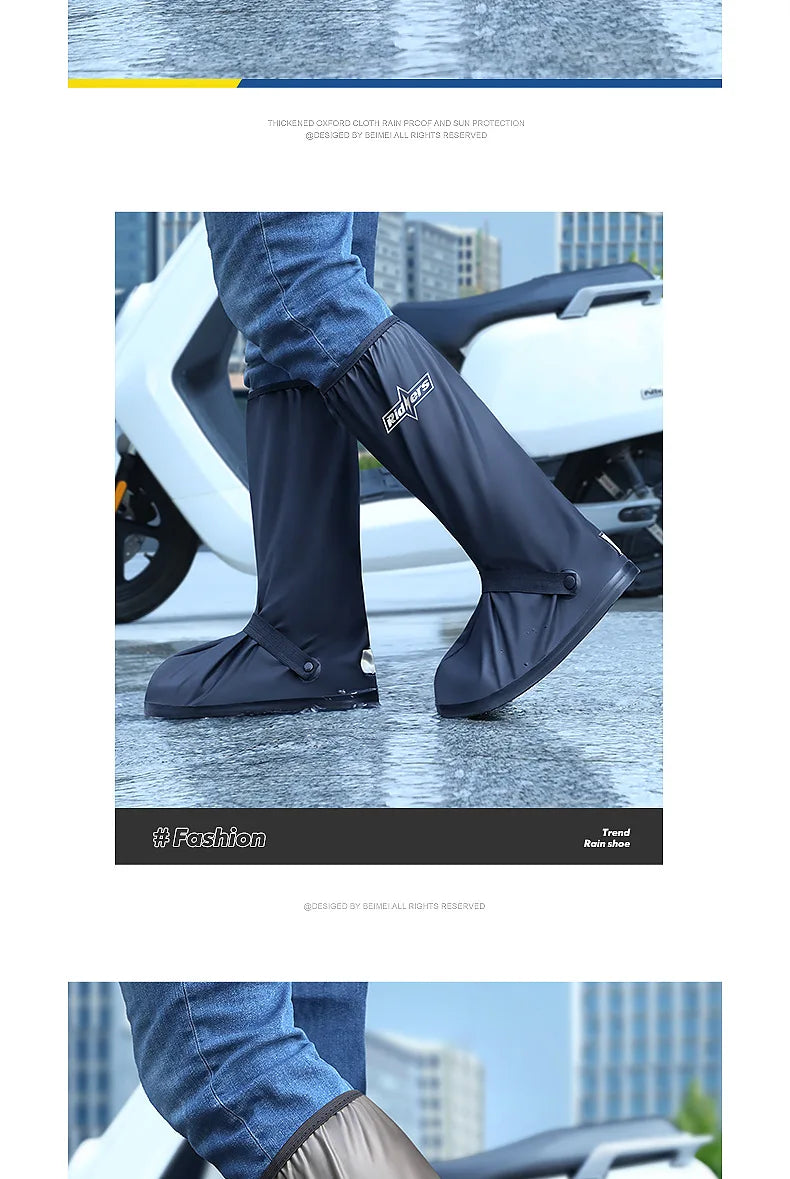 Adult Waterproof Shoe Covers Outdoor Travel Rainproof Shoe Covers Bandage Style Thickened Non-slip Rain Boots Covers