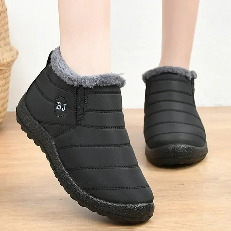 Waterproof Winter Boots for Women New Plush Snow Boots Women Ankle Boots Warm Black Couple Cotton Couples Platform Shoes