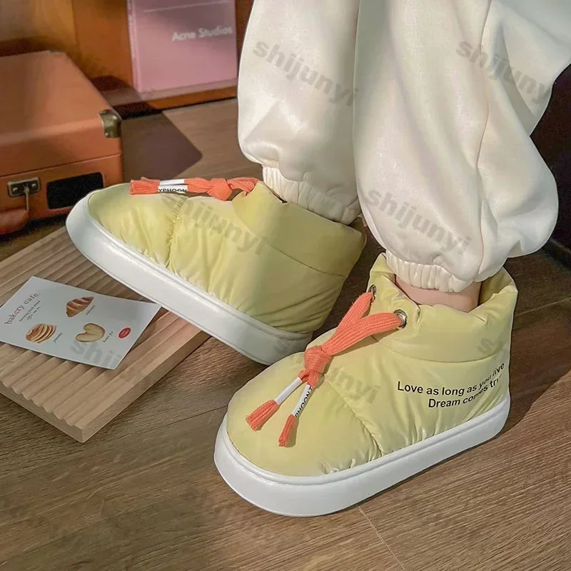 Women New Warm Snow Boots Women Waterproof Winter Sports Cotton Boots Comfortable Thick Bottom Plush Lining Cotton Padded Shoes