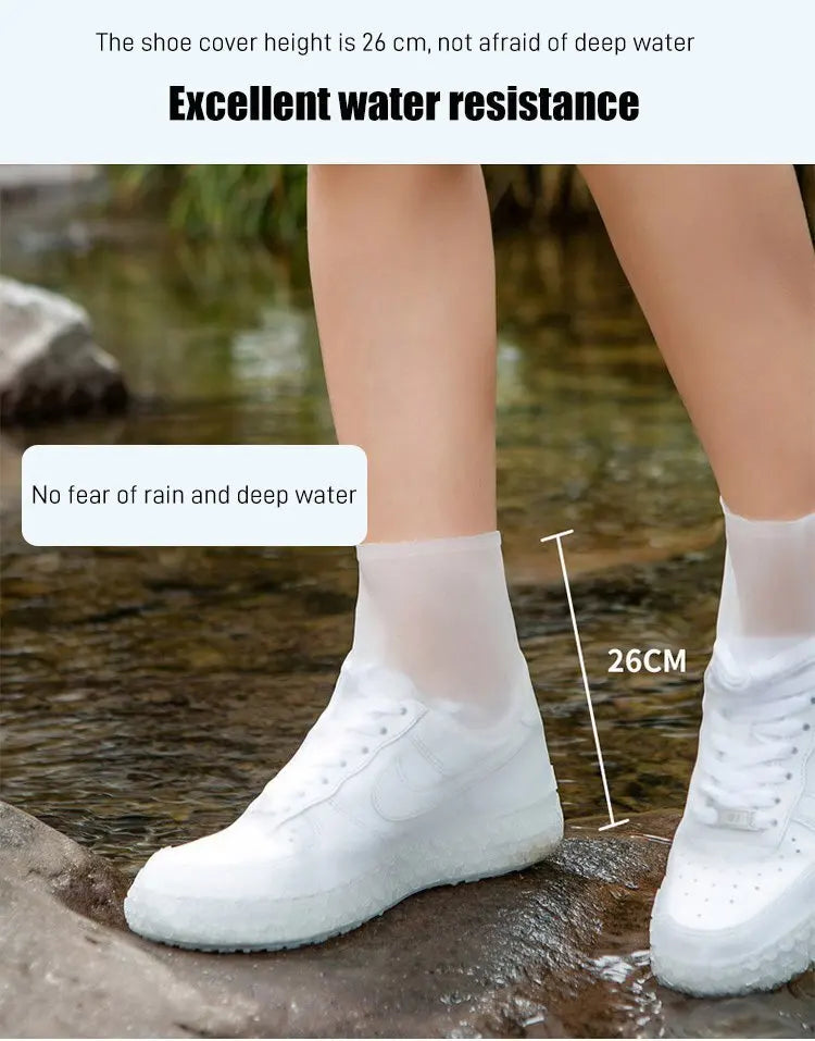 Outdoor Antislip Rain Shoes Shoe Covers Reusable Fashion Waterproof One Size Shoes Protectors Wearable Midcalf Rain Shoes Covers