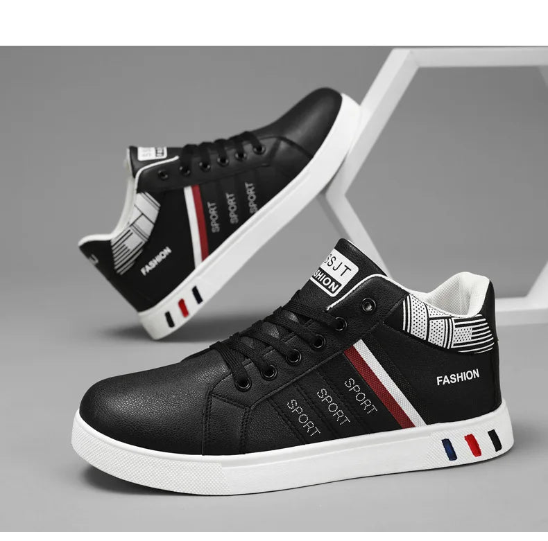 Botas altas para hombre, primavera y otoño, botines blancos transpirables, informales, con plataforma, nuevas