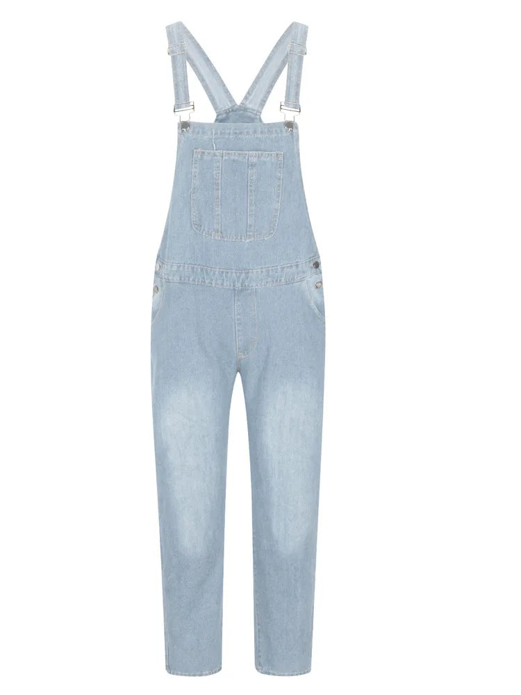 2025 Mens Jeans Overalls Men Pockets Slim Long Denim Pants Cotton Splice Straight Rompers Summer Plus Size Long Jeans Men
