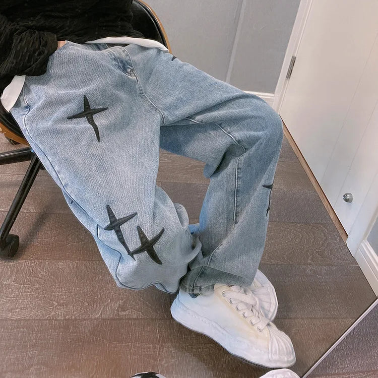 Pantalones cargo de pierna ancha para hombre, ropa de calle, pantalones vaqueros holgados para hombre, pantalones rectos de moda para hombre, ropa de calle para hombre, pantalones cargo, ropa Y2K