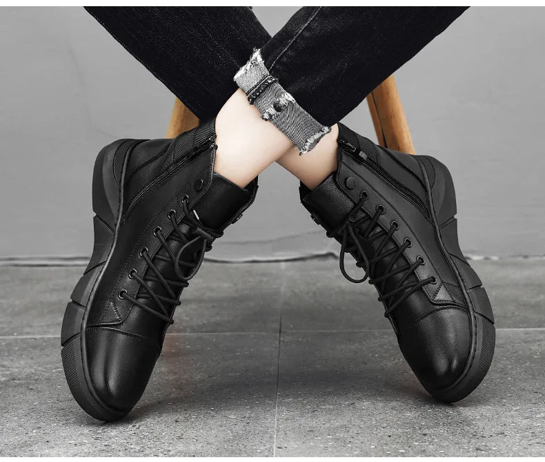 Bottes tendance décontractées pour hommes, pointures 39 à 48, style britannique, montantes, style cowboy.