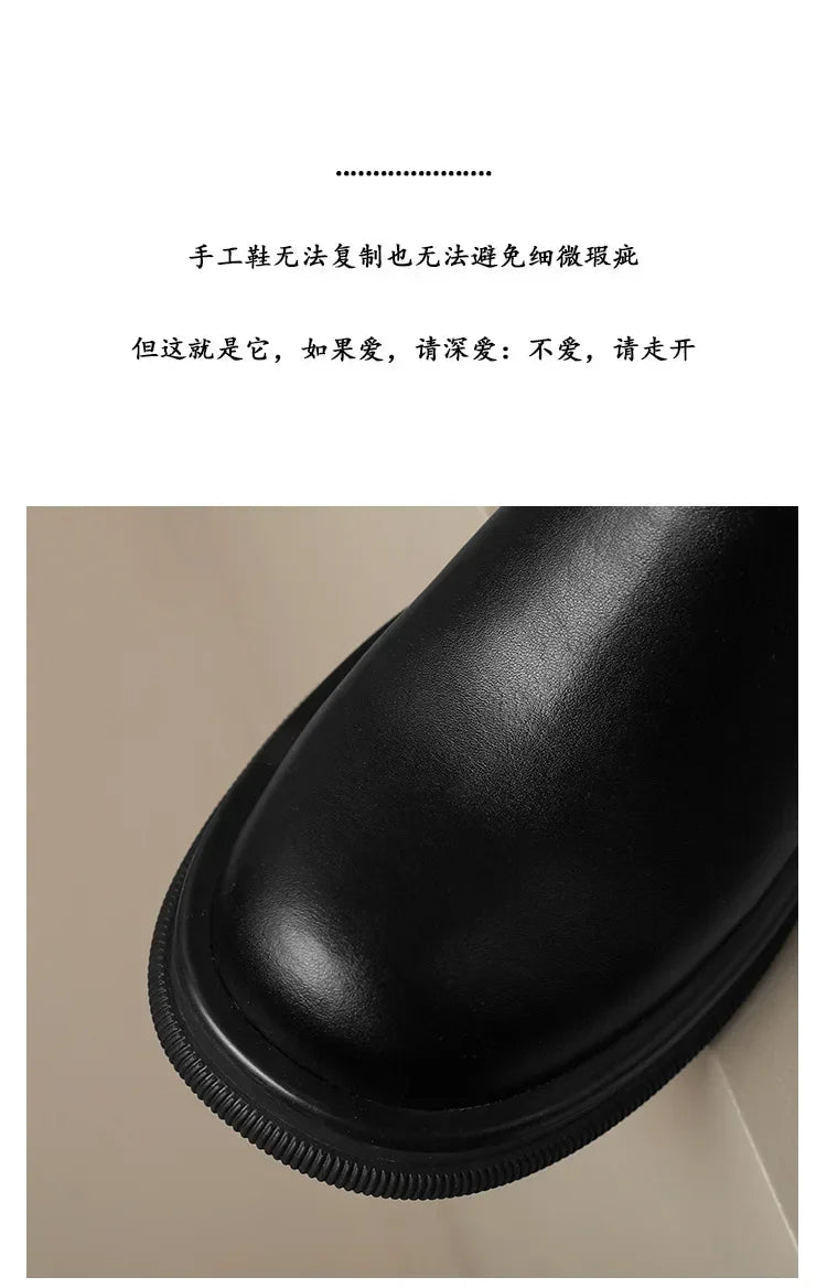 Botas Chelsea nuevas para mujer, estilo retro, suela gruesa, tacón grueso, calcetines elásticos, botines para mujer, botines Chelsea