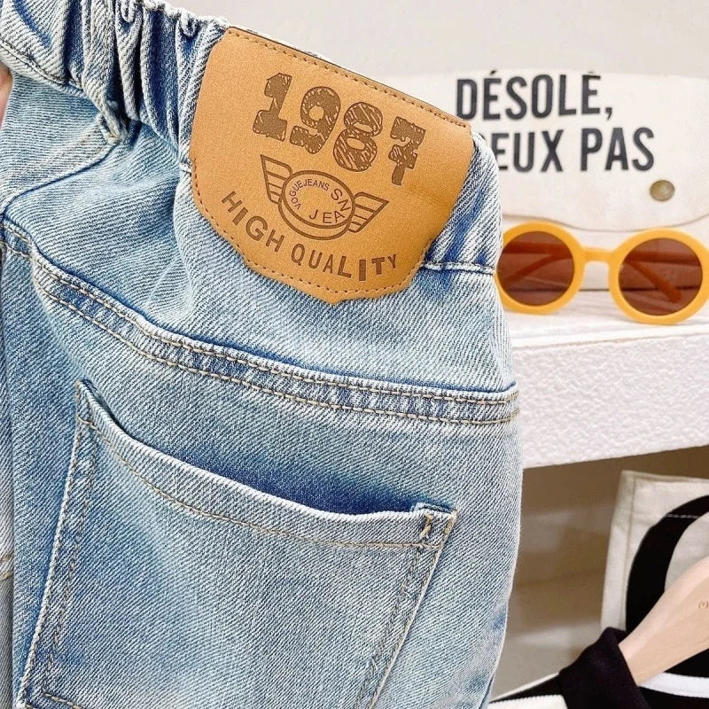 Boys Girl Hole Jeans Pants Excellent Quality Cotton New Casual Children Trousers Baby Toddler Comfortable Kids Clothes Children