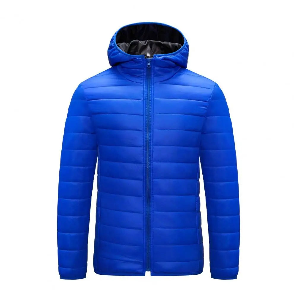 Winter Men Coat Hooded Cotton Padded Warm Windproof Parka Cotton-padded Zipper Closure Lightweight Male Down Coat Sports Clothes
