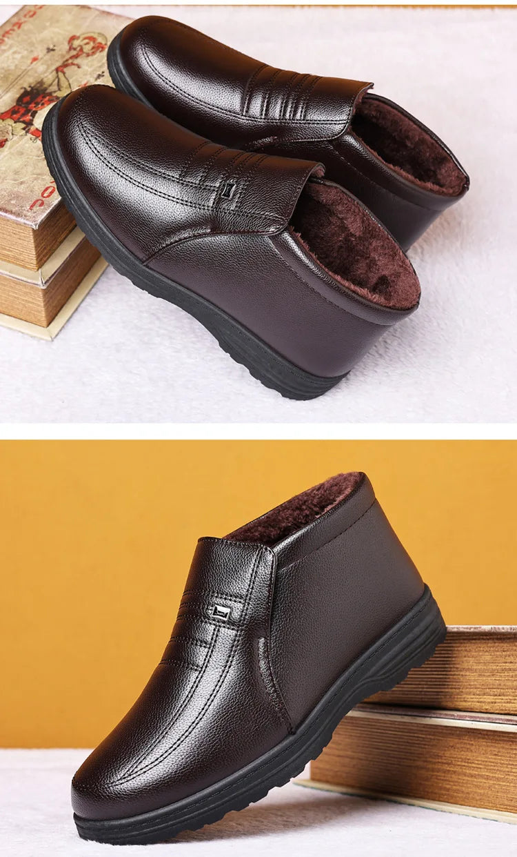 Chaussures en coton pour hommes, montantes, imperméables, décontractées, en cuir, bottes d'hiver chaudes et confortables, bottines tendance pour hommes, nouveautés