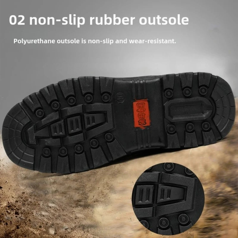 Botas de seguridad para hombre, indestructibles, con puntera de acero, impermeables, resistentes al desgaste y a los impactos.