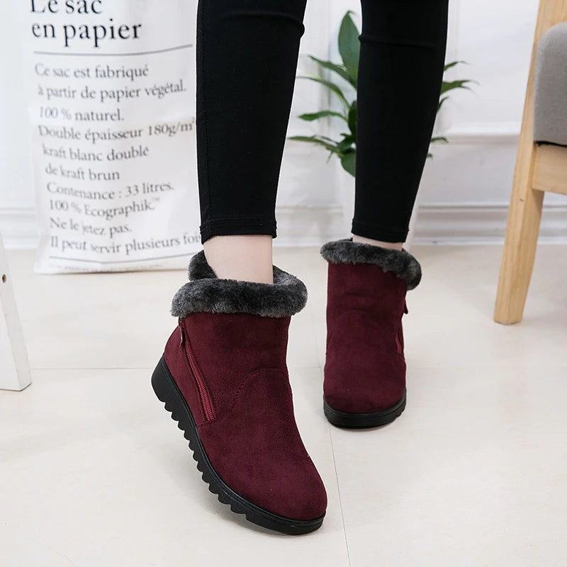 Woman Shoes Woman Winter Snow Boots Warm Ankle Boots Platform Rubber Female Boots Winter Snow Footwear Lady Low Heel Shoes