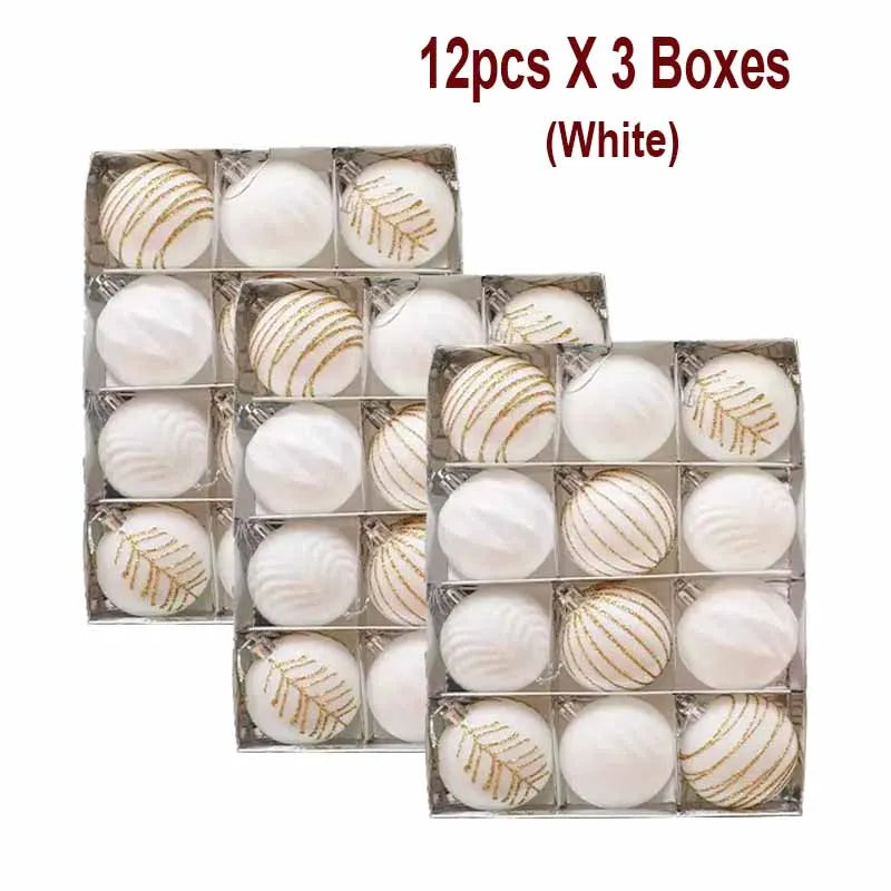 12/16 piezas de adornos navideños de bolas de color rojo vino de 6 cm, con efecto nevado, para árbol de Navidad, fiestas, Año Nuevo, esferas navideñas colgantes.