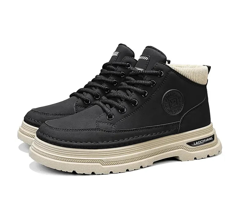 Botas vaqueras para hombre, versátiles, de caña alta, deportivas, informales, para entrenamiento, de moda para exteriores, resistentes al desgaste, para correr, botas de motociclista