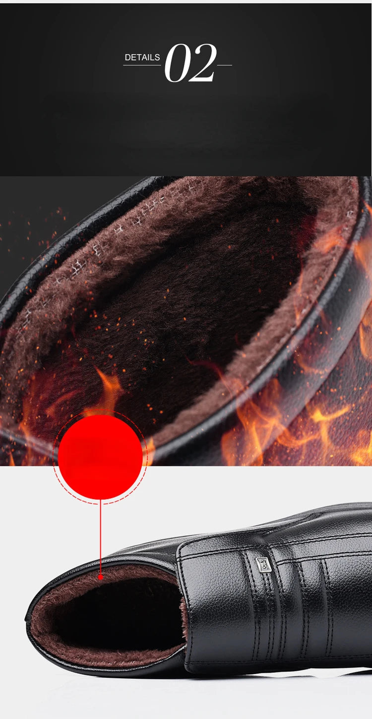Chaussures en coton pour hommes, montantes, imperméables, décontractées, en cuir, bottes d'hiver chaudes et confortables, bottines tendance pour hommes, nouveautés