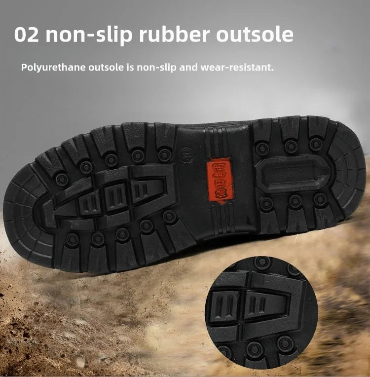 Botas de seguridad para hombre, indestructibles, con puntera de acero, impermeables, resistentes al desgaste y a los impactos.