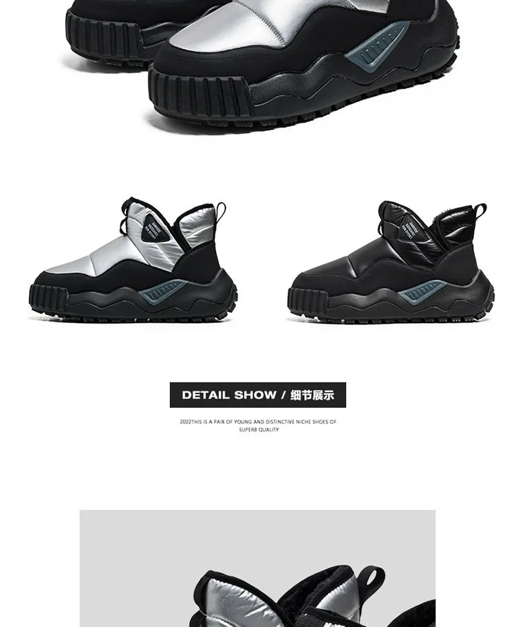 Winter men's thick-soled high-top cold-resistant snow boots, piled and thickened warm cotton shoes, non-slip men's boots