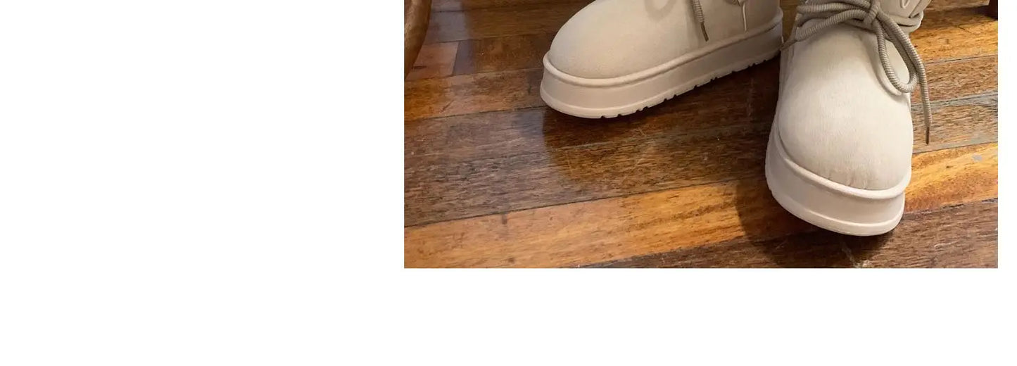 Women’s Snow Boot With Waterproof Lace Up Mid-Calf Outdoor Winter Deep Tread Rubber Sole