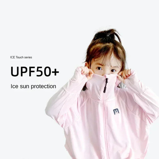 Children's Outdoor Ice Silk Sunscreen Jacket UV Resistant Children's Summer Cycling Sunscreen Jacket Children's Clothing