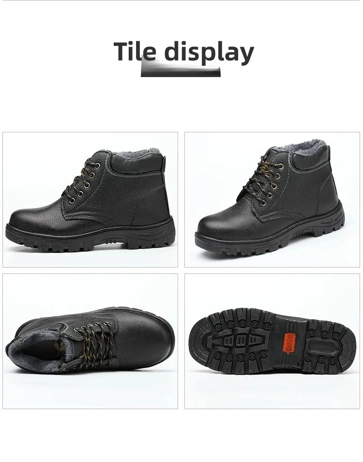 Botas de seguridad para hombre, indestructibles, con puntera de acero, impermeables, resistentes al desgaste y a los impactos.