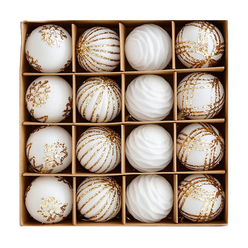 12/16 piezas de adornos navideños de bolas de color rojo vino de 6 cm, con efecto nevado, para árbol de Navidad, fiestas, Año Nuevo, esferas navideñas colgantes.