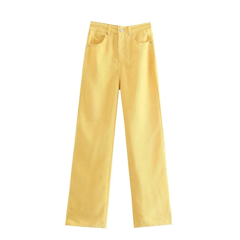 Pantalones vaqueros adelgazantes de cintura alta para mujer, holgados, estilo coreano, de pierna recta, versátiles y drapeados.