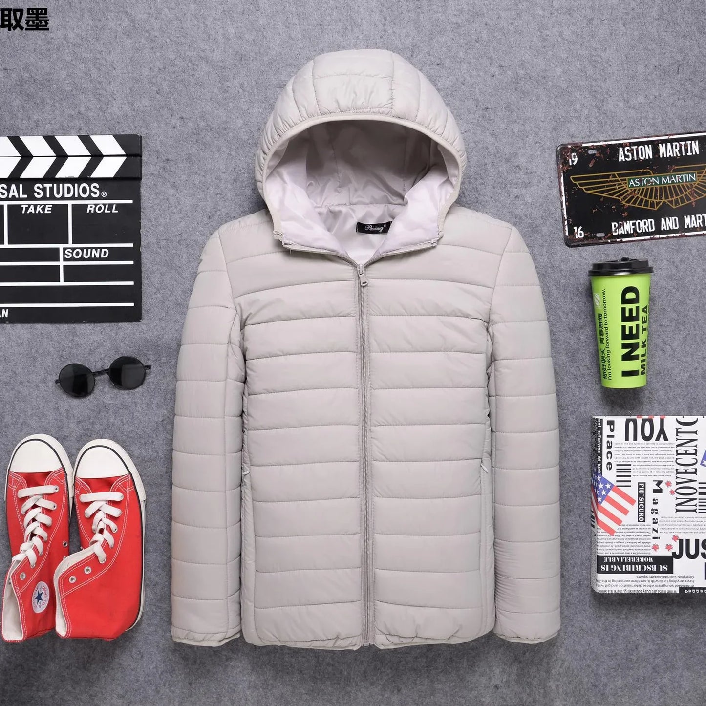 Autumn/Winter Men's Cotton Coat Plus Size Cropped Lightweight Cotton-Padded Workwear Thickened Mid-Youth Padded Jacket Winter Ja