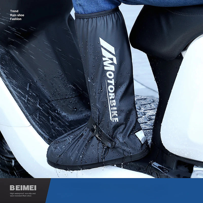 Adult Waterproof Shoe Covers Outdoor Travel Rainproof Shoe Covers Bandage Style Thickened Non-slip Rain Boots Covers