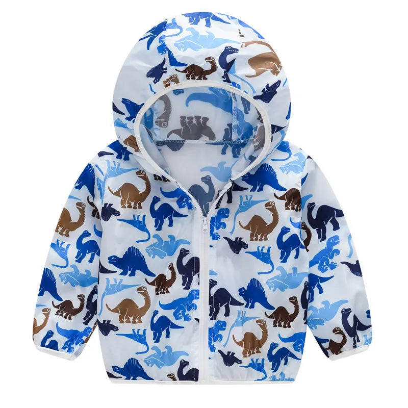 New Boys Sun Protective Jacket Thin Style Spring Summer Little Princess Coat Hooded Zipper Baby Outerwear Children's Clothing