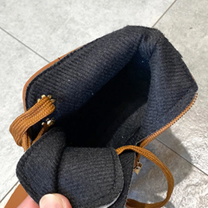 Women Boots Lace Up Ankle Boots Spring Fashion Outdoor Pumps Boots Black Buckle High Heel Boot Plus Size Platform Women Shoes