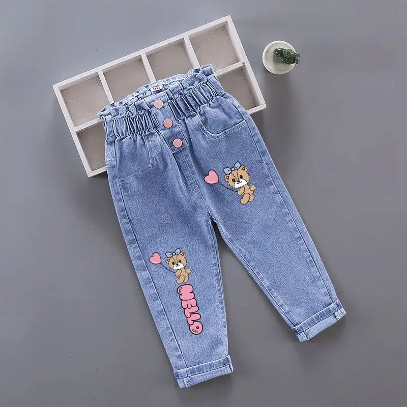 Pantalons pour filles, vêtements pour enfants, jeans pour enfants, pantalons en denim de cow-boy, vêtements de mode printemps-automne, streetwear décontractés, Harajuku