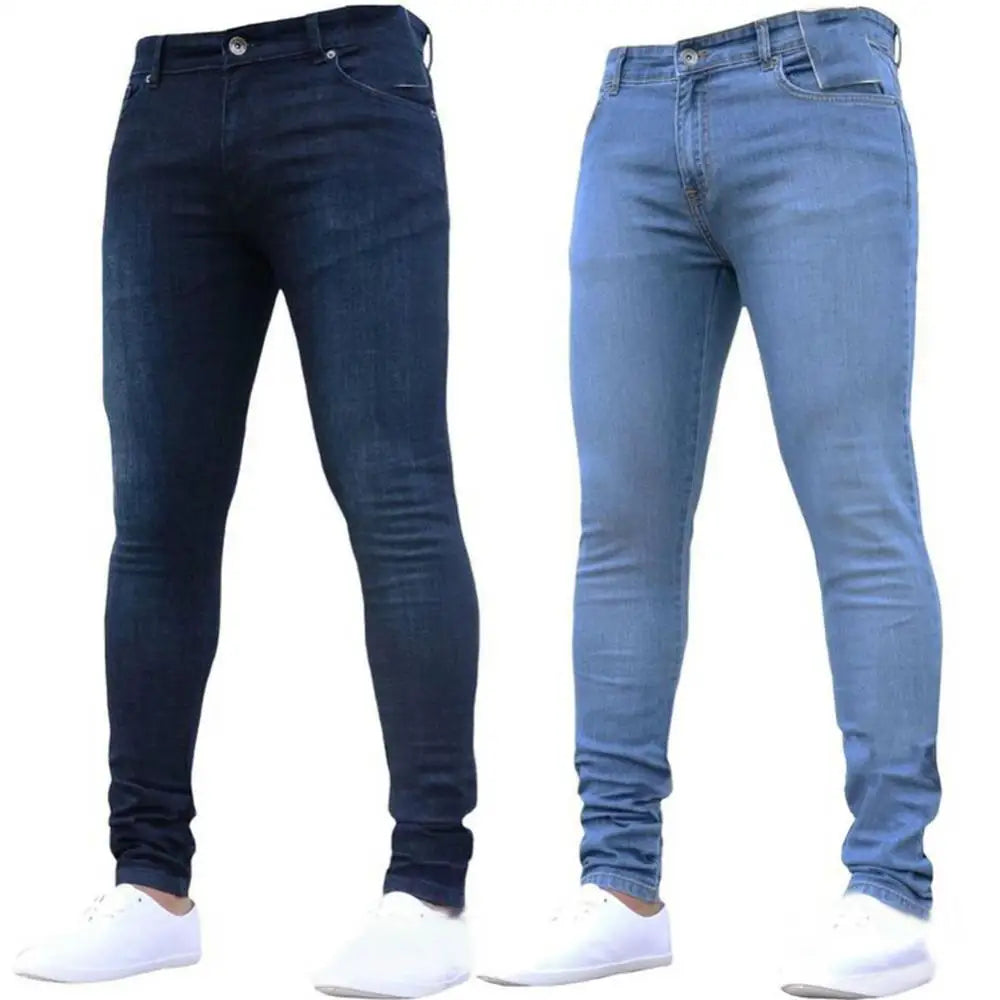Jeans Blue Pants Streetwear Denim Men Stretch Fashion Skinny Jeans Trousers Long Autumn Winter Mens Fit Leggings