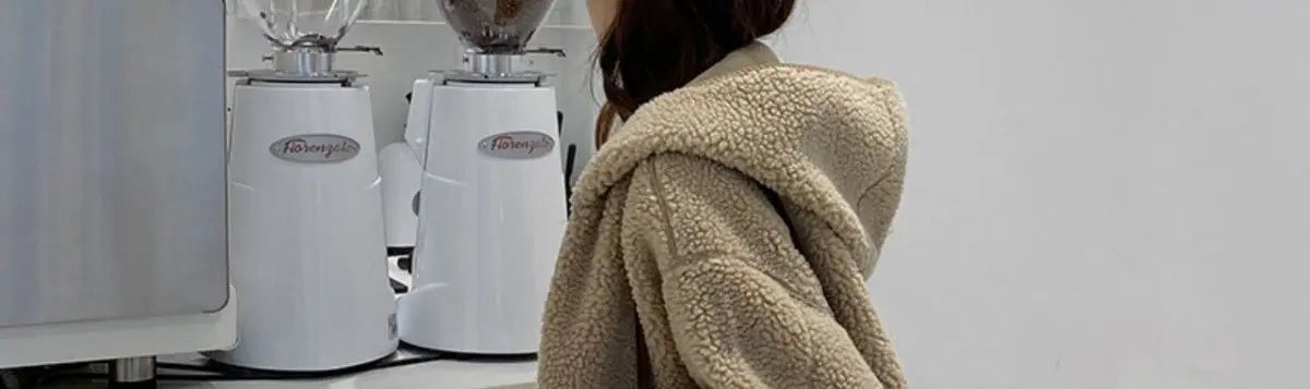 Lamb Wool Coat Women Parkas Thick Warm Coats Korean Solid Single Breasted Hooded Loose Tops Jacket Splice Regular Winter