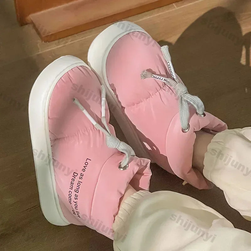 Women New Warm Snow Boots Women Waterproof Winter Sports Cotton Boots Comfortable Thick Bottom Plush Lining Cotton Padded Shoes