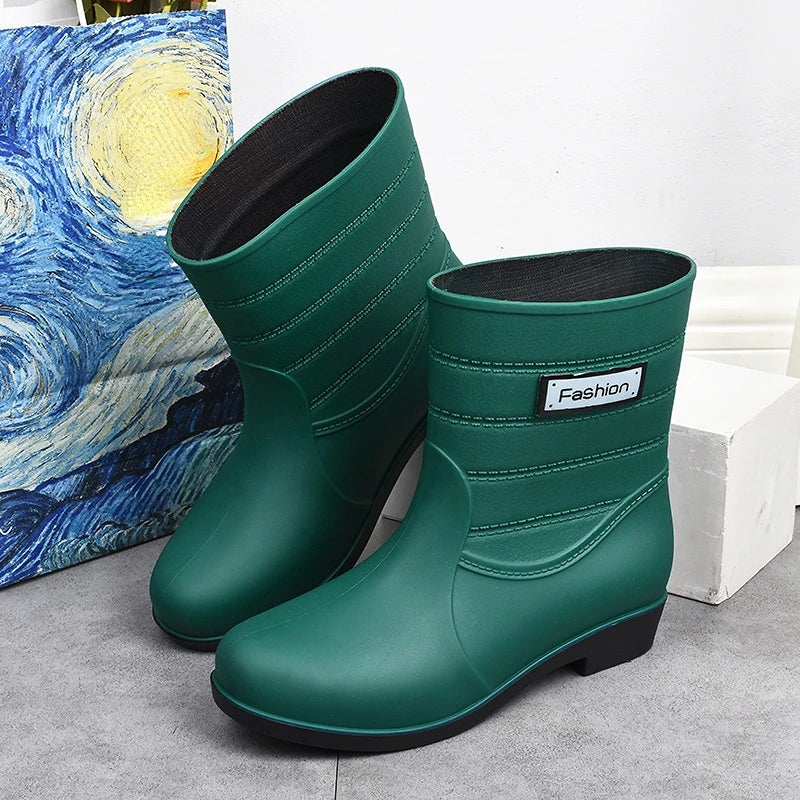 Rubber Boots for Women Rain Shoes Comfort Slip-on Waterproof Galoshes Woman Garden Water Shoes Rubber Rain Boots Botas De Lluvia