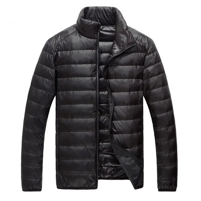 2024 Fall And Winter New Collar Lightweith Warm Down Jacket Royal Blue Black Gray Green Male Down-Filled Coat  Large Size Does N