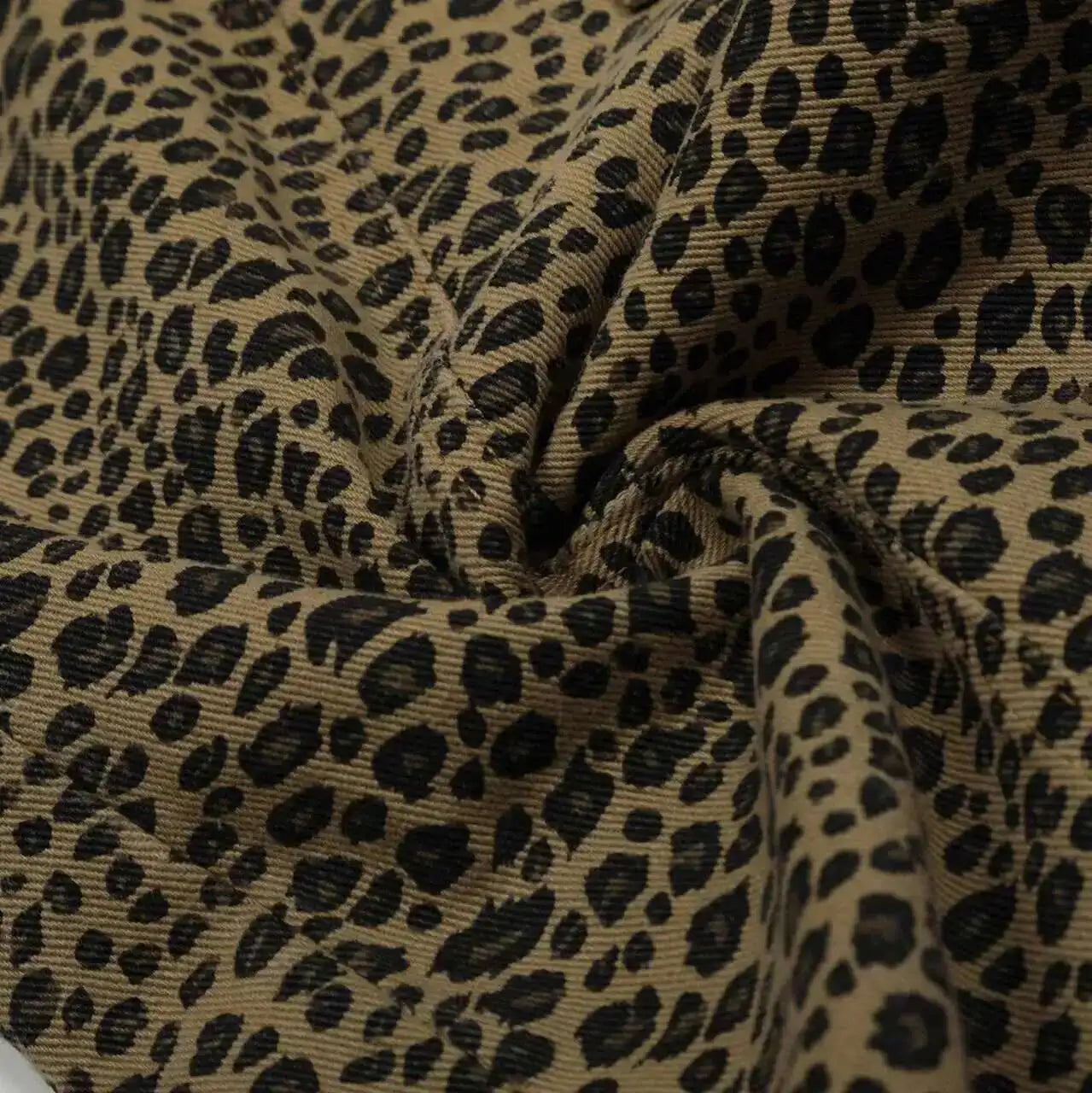 PFNW - Vaqueros caqui con estampado de leopardo para hombre y mujer, holgados, informales, de pierna ancha, primavera 2025, 28W6288