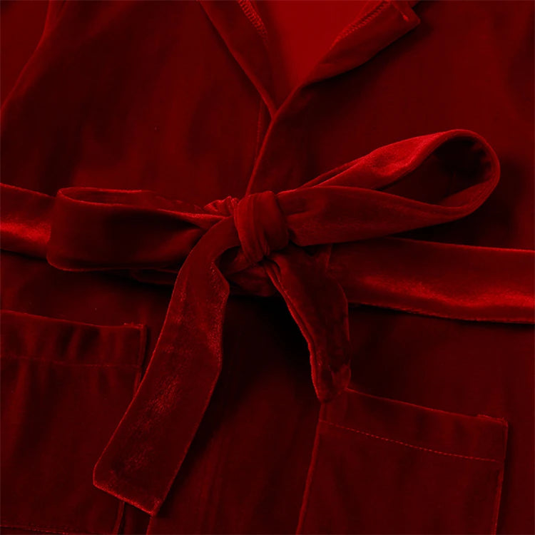 Christmas Baby Boy Girl Red Pajamas Sets For New Year Velvet Kids Family Match Pyjamas Bathrobe Outfits Children Pjs Homewear