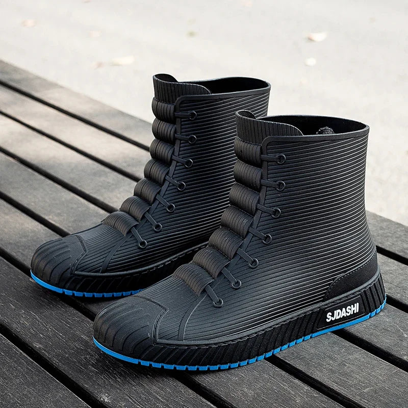 Nuevas botas impermeables de caña corta para hombre y mujer, forradas con forro polar, cálidas, antideslizantes, resistentes al desgaste, ideales para la lluvia y el exterior.