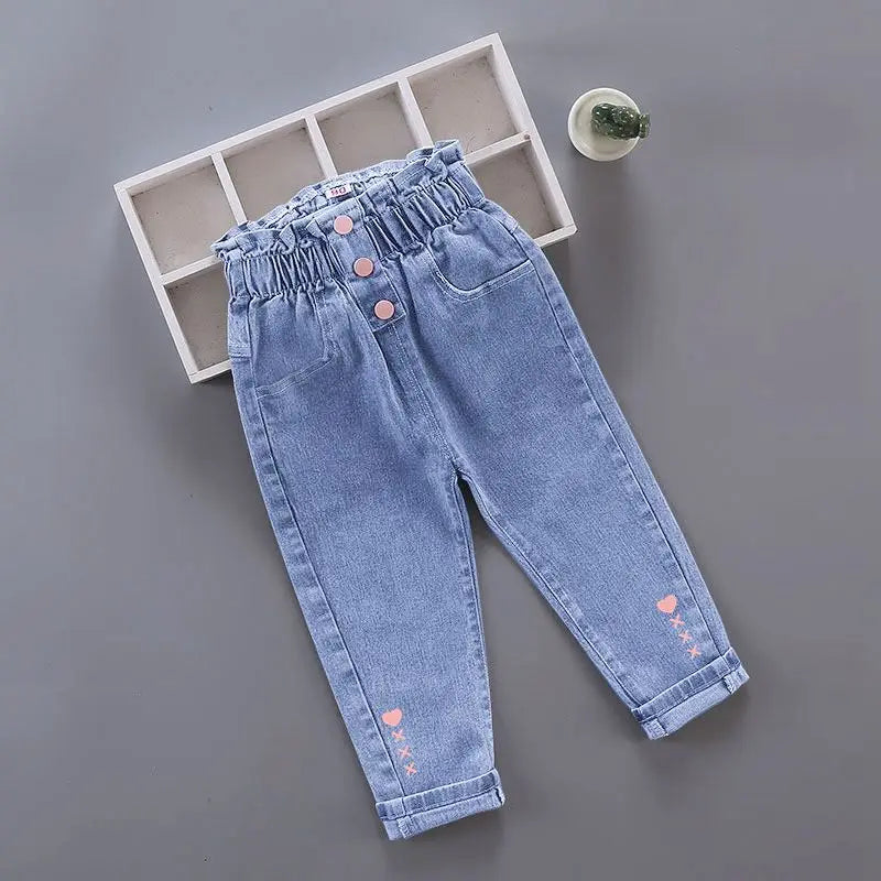 Pantalons pour filles, vêtements pour enfants, jeans pour enfants, pantalons en denim de cow-boy, vêtements de mode printemps-automne, streetwear décontractés, Harajuku