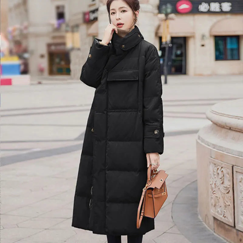 Thick Cotton-padded Jacket Winter Loose Stand Collar Women Coat Cotton Padded Jackets Warm Parka Women Casual Big Pocket Outwear