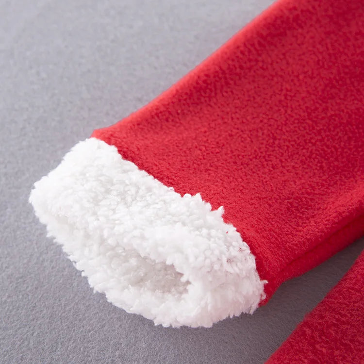 Ensemble robe à manches longues, châle et bonnet de Père Noël pour fille, idéal pour le Nouvel An et les fêtes de Noël. Vêtements rouges pour le carnaval et le carnaval.