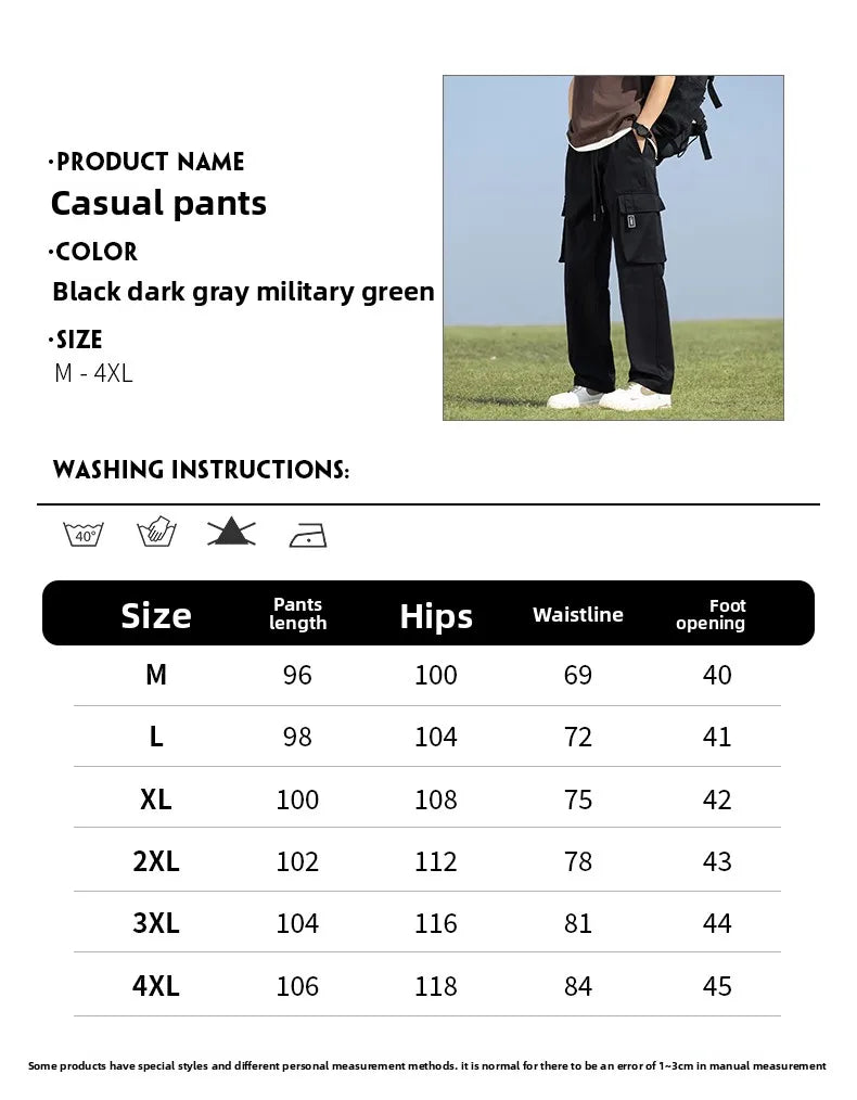 Youth Fashion Trend High-quality Outdoor Sports Leisure Workwear Long Pants Comfortable Breathable Leg Tied Straight Leg Pants