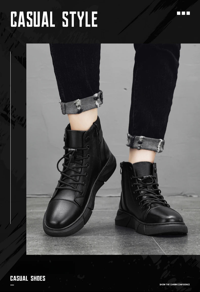 Bottes tendance décontractées pour hommes, pointures 39 à 48, style britannique, montantes, style cowboy.